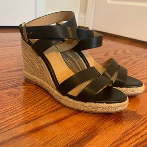 Black Leather Espadrilles!